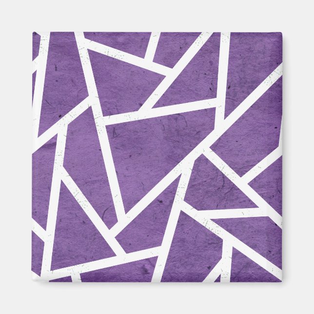 Purple and white mosaic pattern magnet (Front)