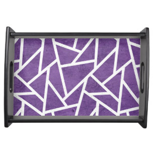 Purple and white mosaic pattern serving tray