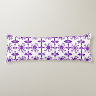 Purple And White Old English Floral Body Pillow