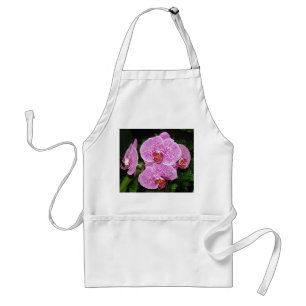 Purple and White Orchid Adult Apron