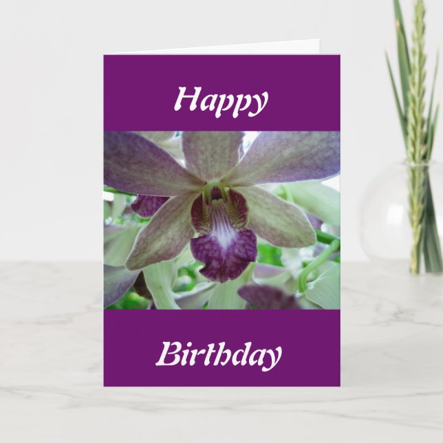 Purple and White Orchid Card (Front)