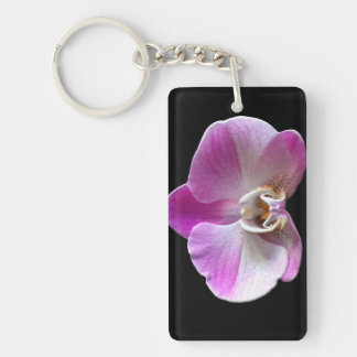 Purple and White Orchid Keychain