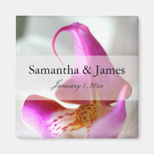 Purple and White Orchid Personal Wedding Magnet