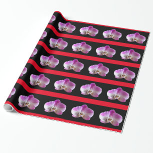 Purple and White Orchid Wrapping Paper