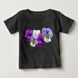 Purple and White Pansies Baby T-Shirt