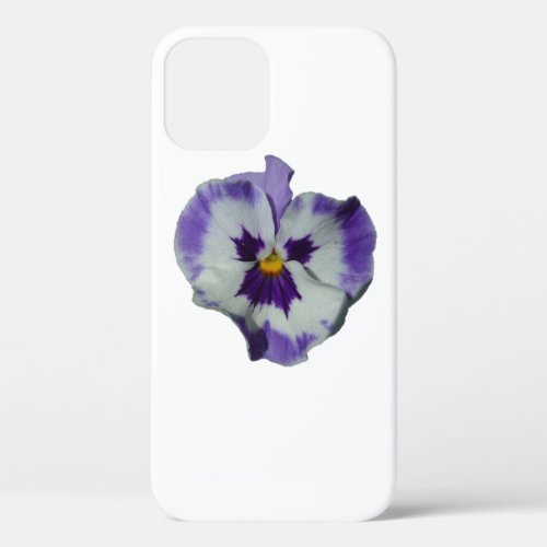 Purple and White Pansies Colorful Floral iPhone 12 Case