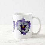 Purple and White Pansies Colorful Floral Coffee Mug