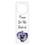 Purple and White Pansies Colorful Floral Door Hanger