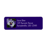 Purple and White Pansies Colorful Floral Label