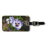 Purple and White Pansies Colorful Floral Luggage Tag