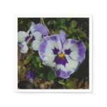 Purple and White Pansies Colorful Floral Napkins