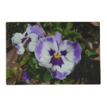 Purple and White Pansies Colorful Floral Placemat