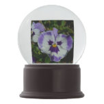 Purple and White Pansies Colorful Floral Snow Globe