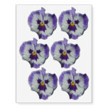 Purple and White Pansies Colorful Floral Temporary Tattoos
