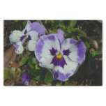 Purple and White Pansies Colorful Floral Tissue Paper