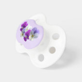 Purple and White Pansies Pacifier (Front Right)