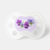 Purple and White Pansies Pacifier (Front)