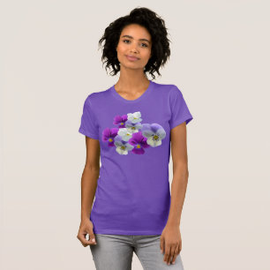 Purple and White Pansies Purple T-Shirt