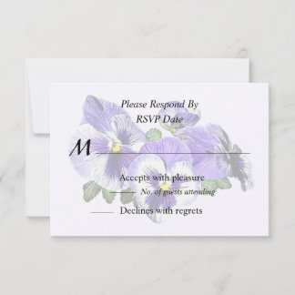 Purple and White Pansies RSVP Card