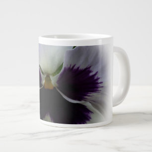 Purple and white pansy giant coffee mug