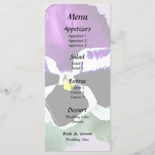 Purple and White Pansy Menu