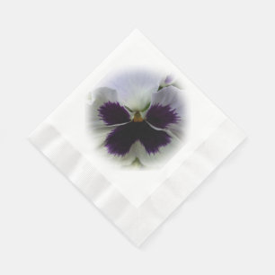 Purple and white pansy napkins