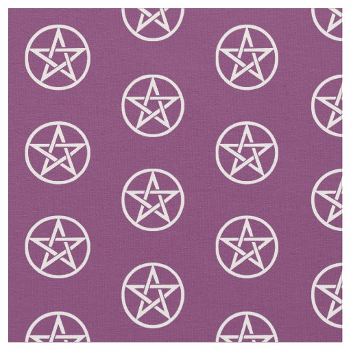 Purple and White Pentacle Altar Cloth Material