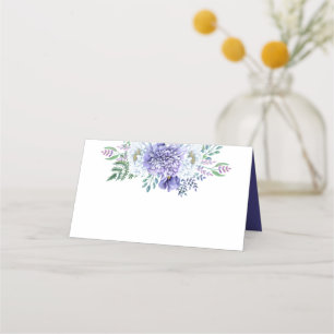 Purple and White Peonies Plain Front Place Card