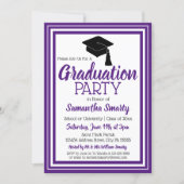 Purple and White Photo Graduation Party Invitation | Zazzle