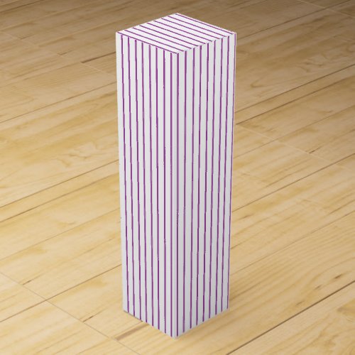 Purple and White Pinstripe Wine Gift Box