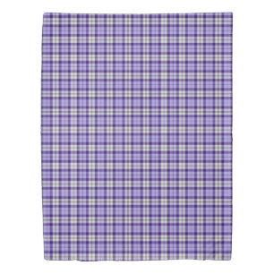 Purple and White Plaid Strathclyde Scotland Tartan Duvet Cover