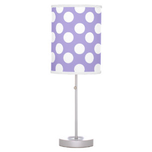 Purple and White Polka Dot Lamp