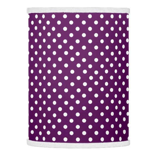 Purple and White Polka Dot Lamp Shade (Left)