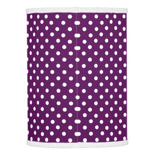 Purple and White Polka Dot Lamp Shade (Back)