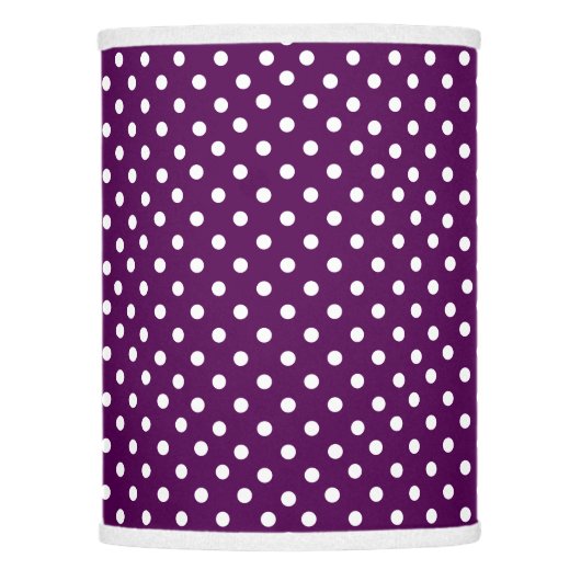 Purple and White Polka Dot Lamp Shade (Front)