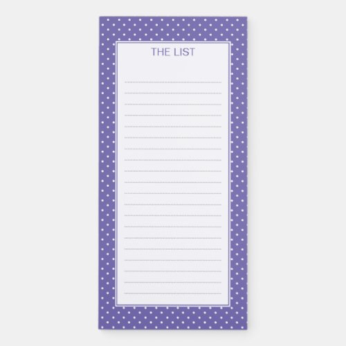 Purple and White Polka Dot Magnetic Notepad