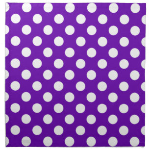 Purple and White Polka Dot Napkins