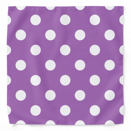 Purple And White Polka Dot Pattern Bandana