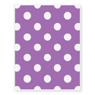 Purple And White Polka Dot Pattern Temporary Tattoos