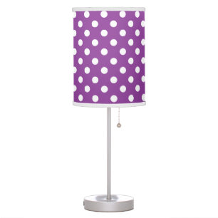 Purple and White Polka Dot Table Lamp