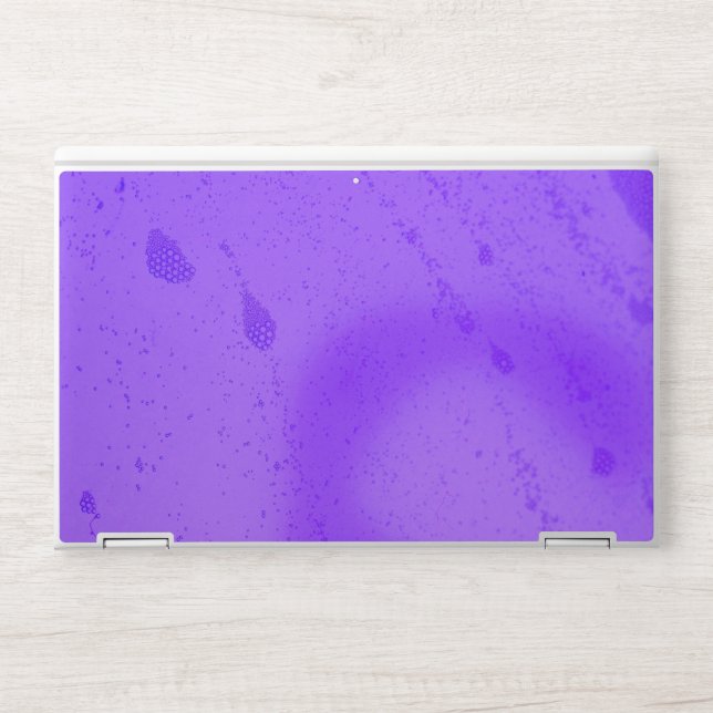 Purple and White Polka Dot Textile HP Laptop Skin (Front)