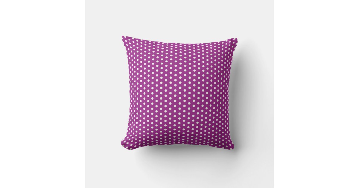 Modern Black and White Polka Dots Monogram Throw Pillow