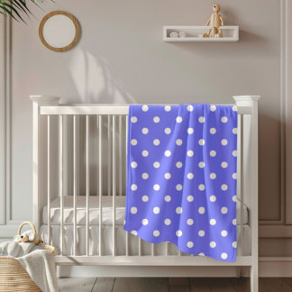 Purple And White Polka Dots Baby Blanket