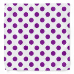 Purple and white polka dots bandana