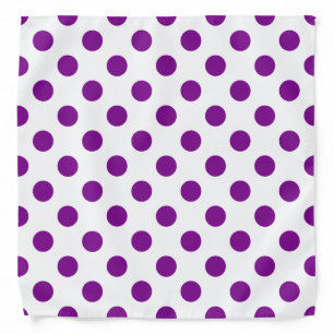 Purple and white polka dots bandana