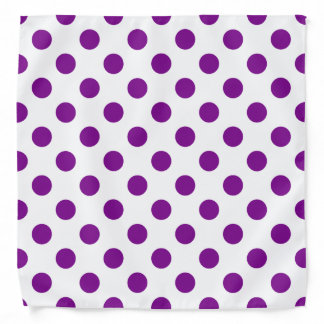 Purple and white polka dots bandana