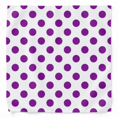 Purple and white polka dots bandana