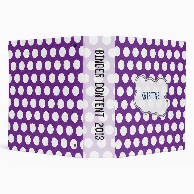 Purple and white polka dots binder (Background)