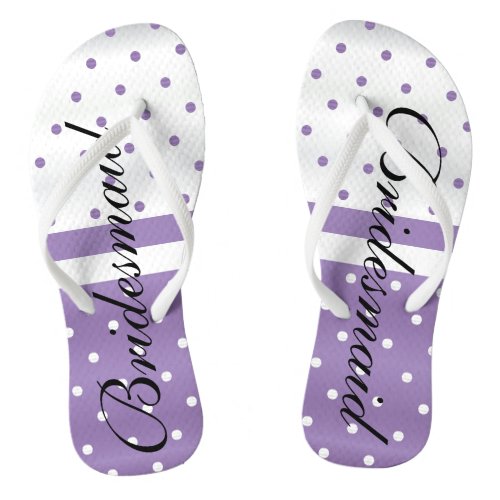 Purple and White Polka Dots _Bridesmaid Flip Flops