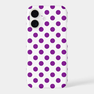 Purple and white polka dots iPhone 17 case
